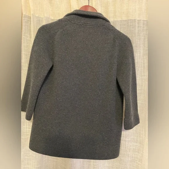 Women's Dark Gray Merino Wool Quarter Sleeve Jacket - Picture 5 of 8